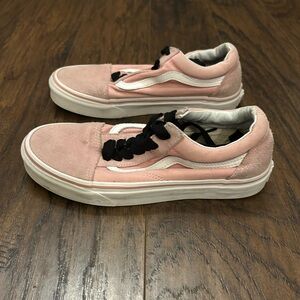 Vans Old Skool Low-top Sneakers Pink White Suede Sneakers Unisex Women 7 Men 5.5